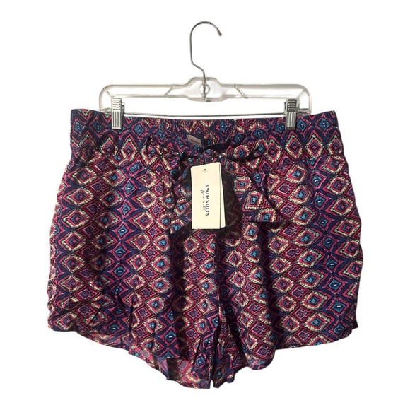 Swimsuits For All Mulitcolor Tie Front Beach Shorts, Size 14/16 - Picture 1 of 7